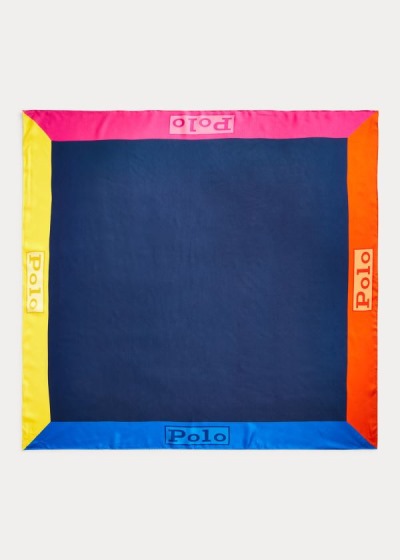 Bufandas Polo Ralph Lauren Mujer Azul Marino Multicolor - Color-Blocked - EMYWH8132
